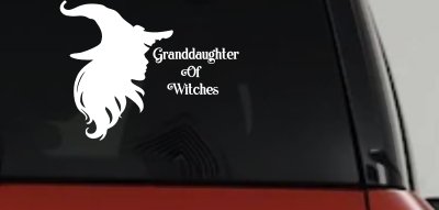 Granddaughter of Witches Gothic Halloween Car or Truck Window Vinyl Decal Sticker