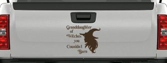 Granddaughter of Witches You Couldnt Burn Gothic Halloween Car or Truck Window Decal Sticker (Brown)