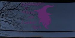Granddaughter of Witches You Couldnt Burn Gothic Halloween Car or Truck Window Decal Sticker (Violet)