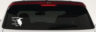 Granddaughter of Witches You Couldnt Burn Gothic Halloween Car or Truck Window Vinyl Decal Sticker (White)
