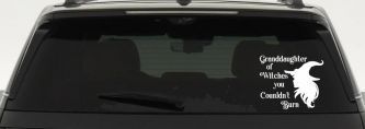 Granddaughter of Witches You Couldnt Burn Gothic Halloween Car or Truck Window Decal Sticker (White)