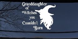 Granddaughter of Witches You Couldnt Burn Gothic Halloween Car or Truck Window Decal Sticker