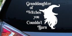 Granddaughter of Witches You Couldnt Burn Gothic Halloween Car or Truck Window Decal Sticker