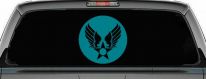 Army Air Corps Crest  Military Car or Truck Window Decal Sticker (Turquoise Blue)