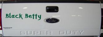 Black Betty Car or Truck Window Decal Sticker (Dark Green)