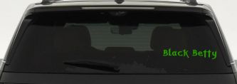 Black Betty Car or Truck Window Vinyl Decal Sticker (Lime)