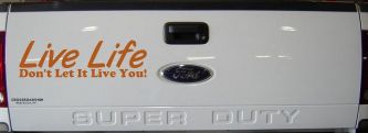 Live Life Don't Let It Live You Inspirational Car or Truck Window Decal Sticker (Nut Brown)