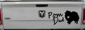 Pomeranian Pom Dad Dog Car or Truck Window Vinyl Decal Sticker (Black)