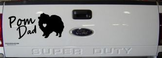 Pomeranian Pom Dad Dog Car or Truck Window Decal Sticker (Black)