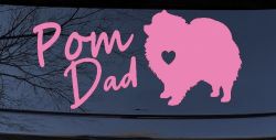 Pomeranian Pom Dad Dog Car or Truck Window Decal Sticker (Pink)