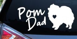 Pomeranian Pom Dad Dog Car or Truck Window Decal Sticker
