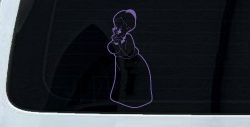 Tweety Birds Granny Cartoons Car or Truck Window Decal Sticker (Purple)