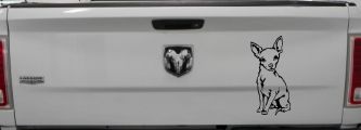 Chihuahua dog Car or Truck Window Decal Sticker (Black)