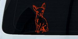 Chihuahua dog Car or Truck Window Decal Sticker (Orange Red)