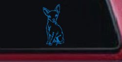 Chihuahua dog Car or Truck Window Vinyl Decal Sticker (Sky Blue)
