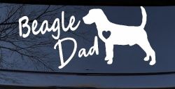 Beagle Dad Dog with Heart Car or Truck Window Decal Sticker
