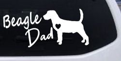 Beagle Dad Dog with Heart Car or Truck Window Decal Sticker