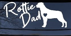 Rottie Dad Rottweiler Dog with Heart Car or Truck Window Decal Sticker