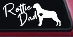 Rottie Dad Rottweiler Dog with Heart Car or Truck Window Decal Sticker