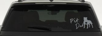Pit Bull Pitbull Dad Dog with Heart Car or Truck Window Vinyl Decal Sticker (Telegrey)