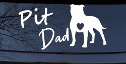 Pit Bull Pitbull Dad Dog with Heart Car or Truck Window Decal Sticker