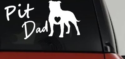 Pit Bull Pitbull Dad Dog with Heart Car or Truck Window Vinyl Decal Sticker