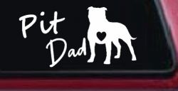 Pit Bull Pitbull Dad Dog with Heart Car or Truck Window Decal Sticker