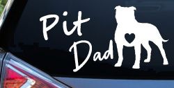 Pit Bull Pitbull Dad Dog with Heart Car or Truck Window Decal Sticker