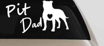 Pit Bull Pitbull Dad Dog with Heart Car or Truck Window Vinyl Decal Sticker