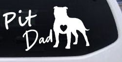 Pit Bull Pitbull Dad Dog with Heart Car or Truck Window Decal Sticker