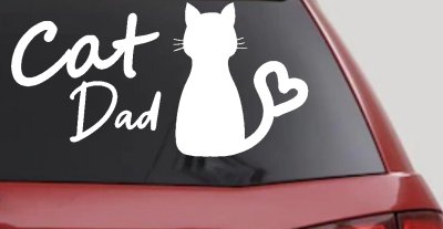 Cat Dad with Heart Car or Truck Window Vinyl Decal Sticker