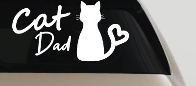 Cat Dad with Heart Car or Truck Window Vinyl Decal Sticker