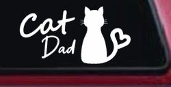 Cat Dad with Heart Car or Truck Window Decal Sticker