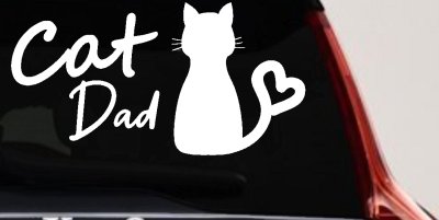 Cat Dad with Heart Car or Truck Window Vinyl Decal Sticker