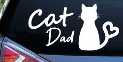 Cat Dad with Heart Car or Truck Window Decal Sticker