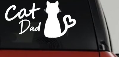 Cat Dad with Heart Car or Truck Window Vinyl Decal Sticker