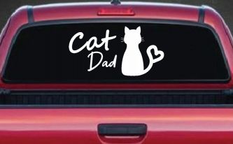 Cat Dad with Heart Car or Truck Window Decal Sticker