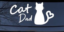 Cat Dad with Heart Car or Truck Window Decal Sticker