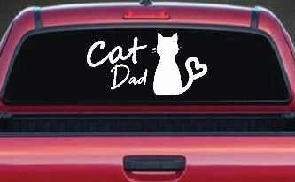 Cat Dad with Heart Car or Truck Window Decal Sticker