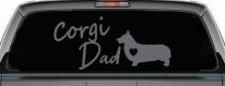 Corgi Dad Dog with Heart Car or Truck Window Vinyl Decal Sticker (Silver)