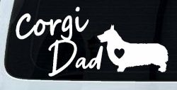 Corgi Dad Dog with Heart Car or Truck Window Decal Sticker