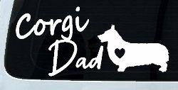Corgi Dad Dog with Heart Car or Truck Window Decal Sticker