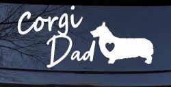 Corgi Dad Dog with Heart Car or Truck Window Decal Sticker