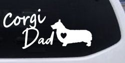 Corgi Dad Dog with Heart Car or Truck Window Decal Sticker
