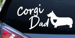Corgi Dad Dog with Heart Car or Truck Window Decal Sticker