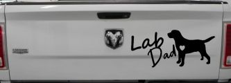 Lab Dad Labrador Retriever Dog Car or Truck Window Decal Sticker (Black)
