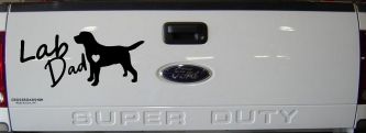 Lab Dad Labrador Retriever Dog Car or Truck Window Decal Sticker (Black)