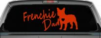 Frenchie Dad French Bulldog Car or Truck Window Decal Sticker (Orange Red)