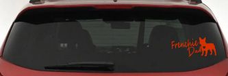 Frenchie Dad French Bulldog Car or Truck Window Decal Sticker (Orange Red)
