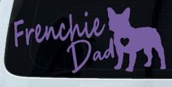 Frenchie Dad French Bulldog Car or Truck Window Decal Sticker (Purple)